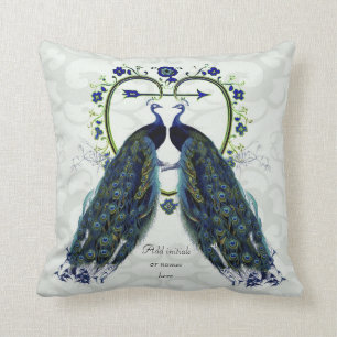 Prächtiges Pfau-Themen-Hochzeitsgeschenkkissen mit Kissen
