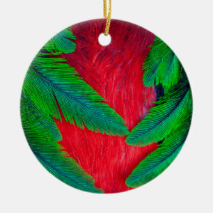 Prächtiges Quetzal-Federdesign Keramik Ornament