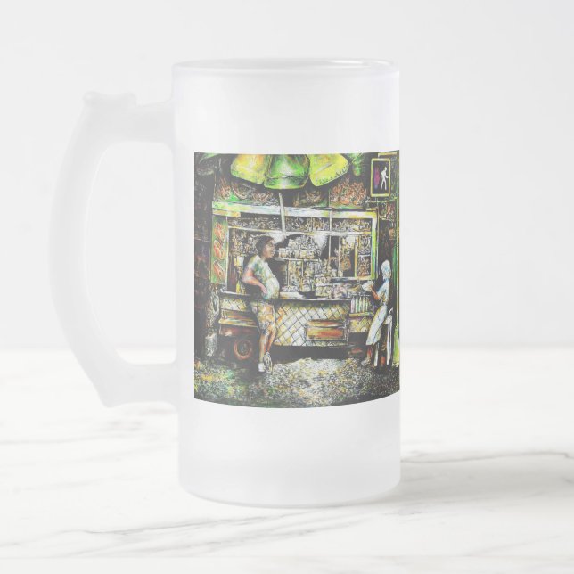 Prachtvoll Mattglas Bierglas (Links)