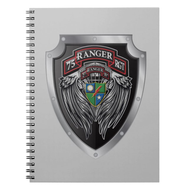 Prachtvolle 2. Bat 75. Ranger Regimental Scroll Notizblock (Vorderseite)