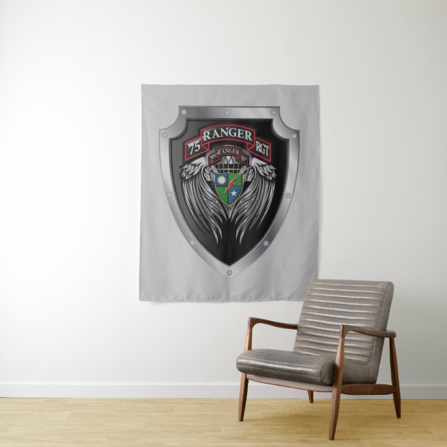 Prachtvolle 2. Bat 75. Ranger Regimental Scroll Wandteppich (Beispiel)