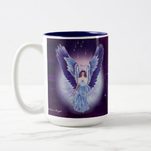 Prachtvolle blaue Saphir-Engels-Tasse Zweifarbige Tasse
