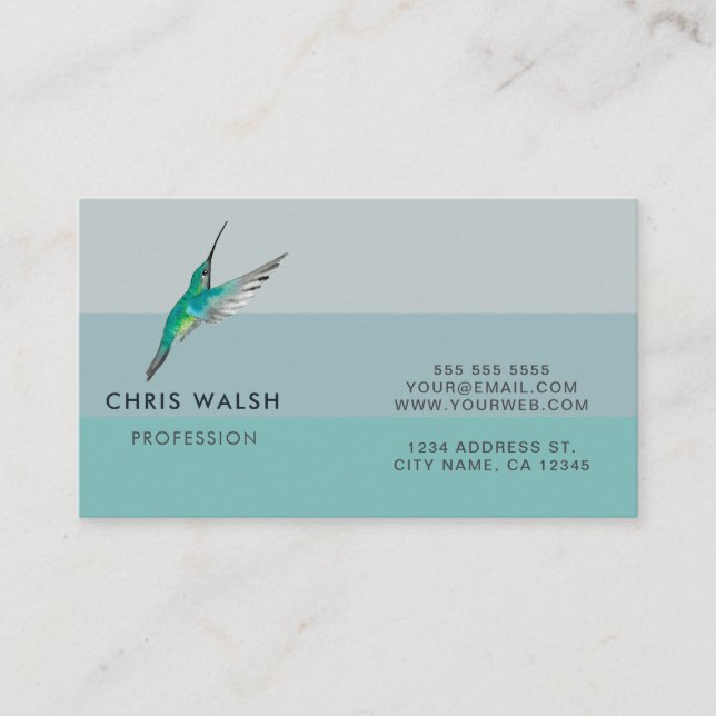 Prachtvolle Hummingbird Business Card Visitenkarte (Vorderseite)