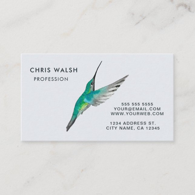 Prachtvolle Hummingbird Business Card Visitenkarte (Vorderseite)