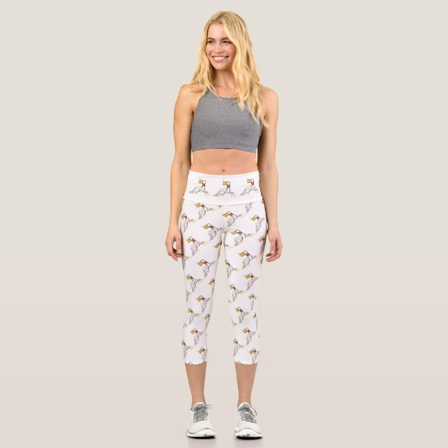 Prachtvolle Neoplastik Art Monogramm. Buchstabe J Capri Leggings (Vorderseite)