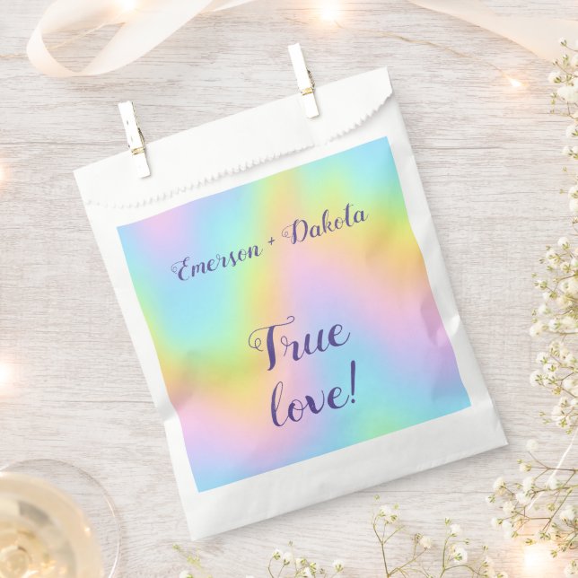 Prachtvolle Pastel-Rainbow-Hochzeit Geschenktütchen (Ausgeschnitten)