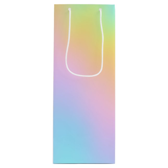 Prachtvolle Pastel-Rainbow-Hochzeit Geschenktüte Für Weinflaschen (Vorderseite)