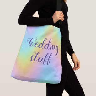 Prachtvolle Pastel Rainbow "Wedding Stuff" Tragetaschen Mit Langen Trägern