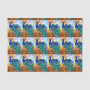 Prachtvolle Pfau-Alkohol-Tinte Seidenpapier