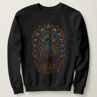 Prachtvolle Pfauenillustration – Schimmernder Schw Sweatshirt