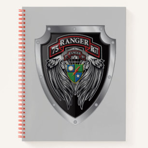 Prachtvoller 3. Bat 75. Ranger Regimental Scroll Notizbuch