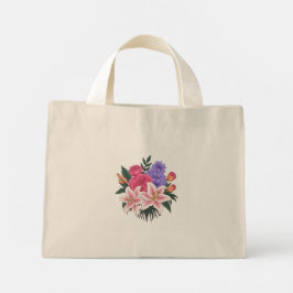 Prachtvoller Blumenstrauß Mini Stoffbeutel