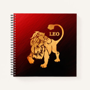 Prachtvoller Roter Leo Tierkreis Notizbuch