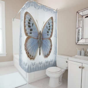 Prachtvoller und eleganter blauer Schmetterling Duschvorhang