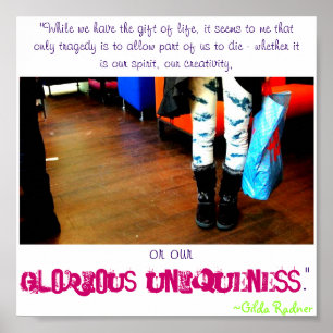 Prachtvolles Einzigartigkeits-Zitat-Plakat Poster