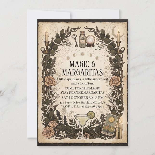Practical Magic Inspirierter Mädchenabend  Einladung (Vorderseite)