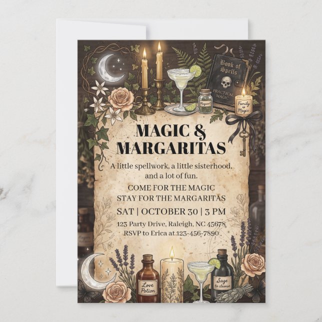 Practical Magic Inspirierter Mädchenabend  Einladung (Vorderseite)
