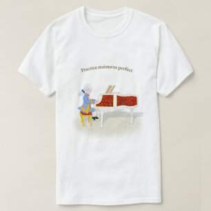 "Practice Maintains Perfect" Mozart Piano spielen T-Shirt