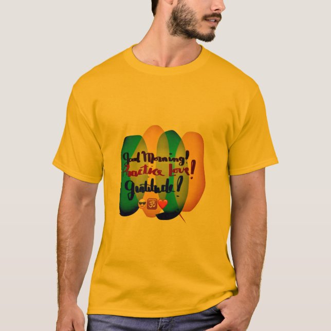 PracticeLove Gruß T-Shirt Design von David Flynn (Vorderseite)