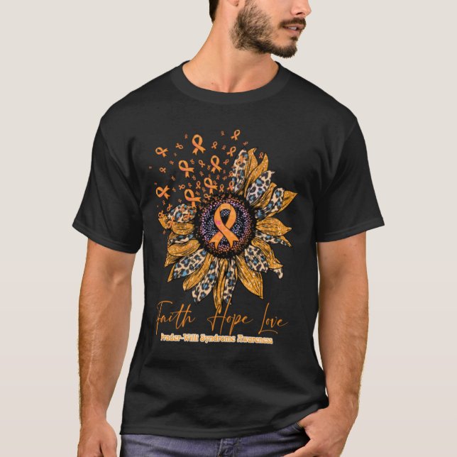 Prader-Willi Syndrom Bewusstsein - Sonnenblumengla T-Shirt (Vorderseite)