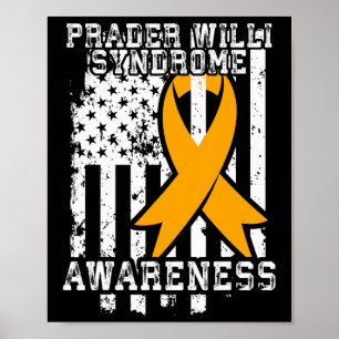 Prader Willi Syndrome Awareness - American Flag Poster