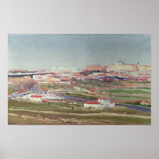 Pradera de San Isidro und Palacio Real Poster (Vorne)