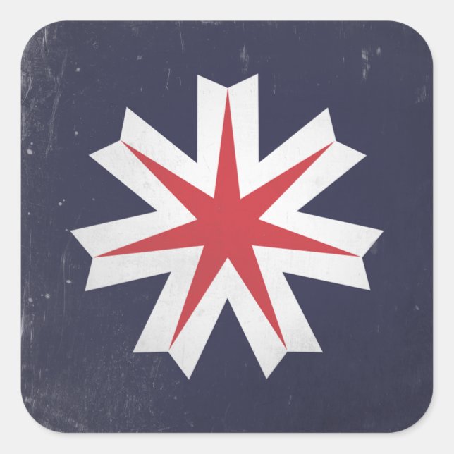 Präfektur Hokkaido Quadratischer Aufkleber (Vorderseite)