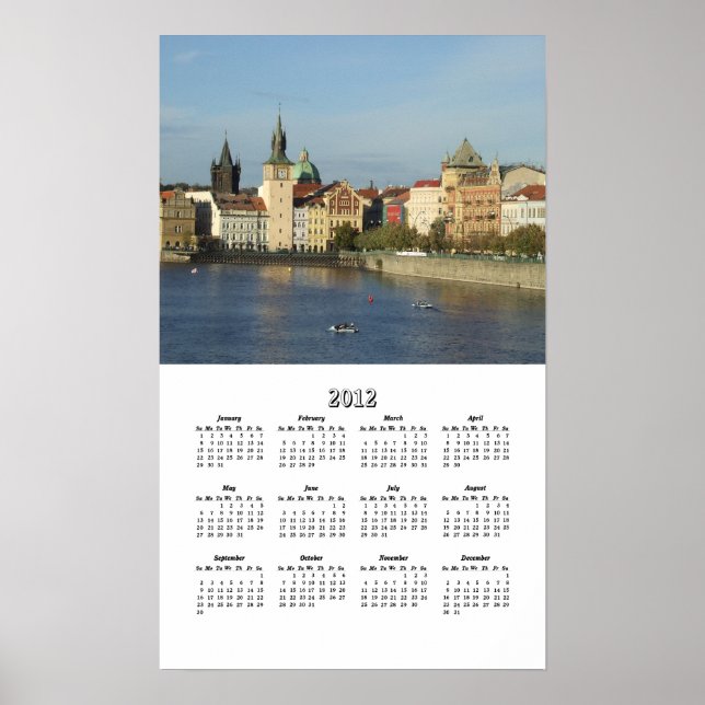 Prag 2012 - Ein-Seiten-Kalender Poster (Vorne)