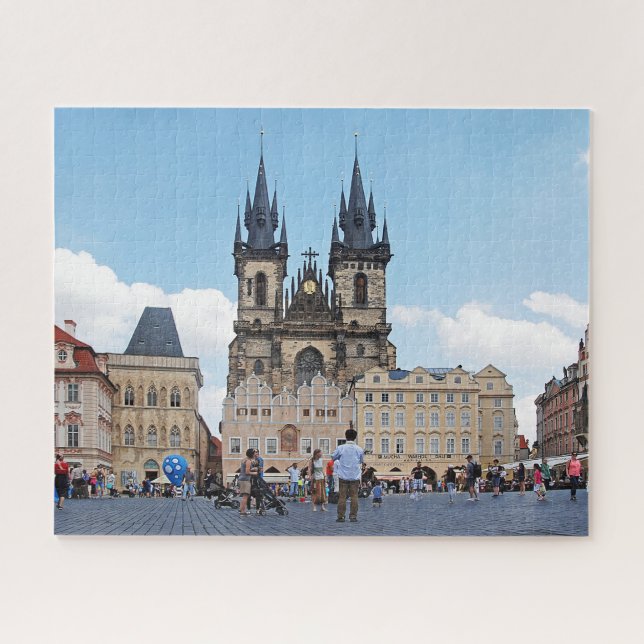 Prag. Alter Rathausplatz und Tyn Kirche Puzzle (Horizontal)