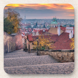 Prag am Morgen Hartplastik-Untersetzer Getränkeuntersetzer