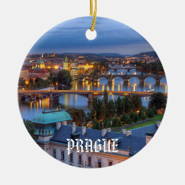 Prag Anpassbare Weihnachten Keramik Ornament (Vorne)