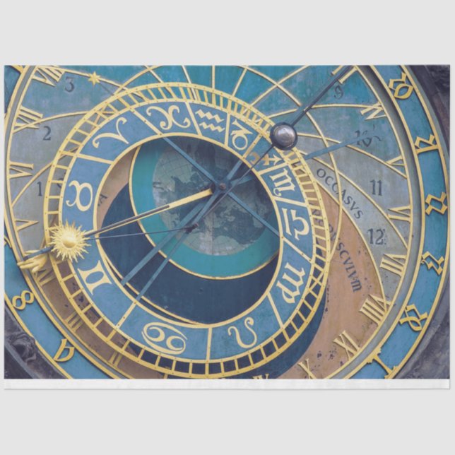 Prag Astrologisches Zungenblatt Seidenpapier (Vorderseite)