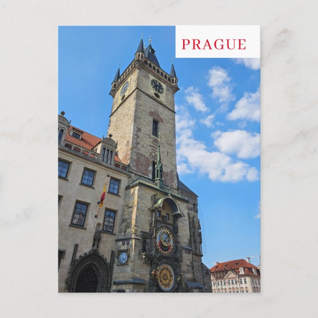 Prag Astronomische Uhrenansicht Postkarte (Vorderseite)