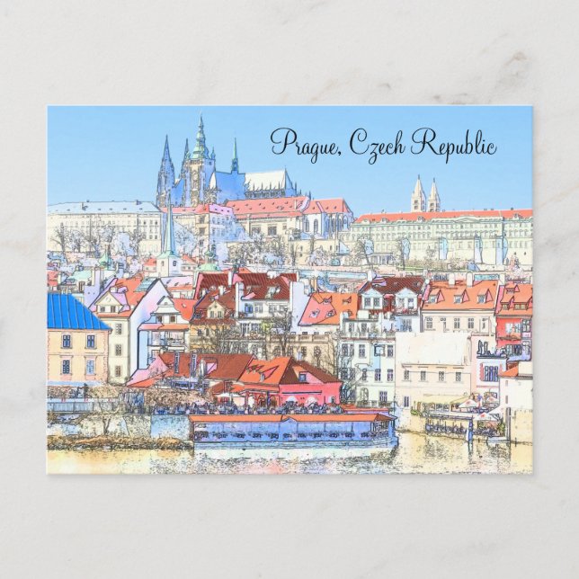 Prag auf der Pfostenkarte Postkarte (Vorderseite)
