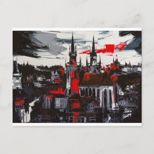 Prag. Blick aus dem Fenster Postkarte (Vorderseite)