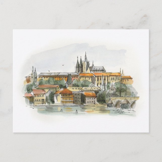 Prag Burg Postkarte (Vorderseite)