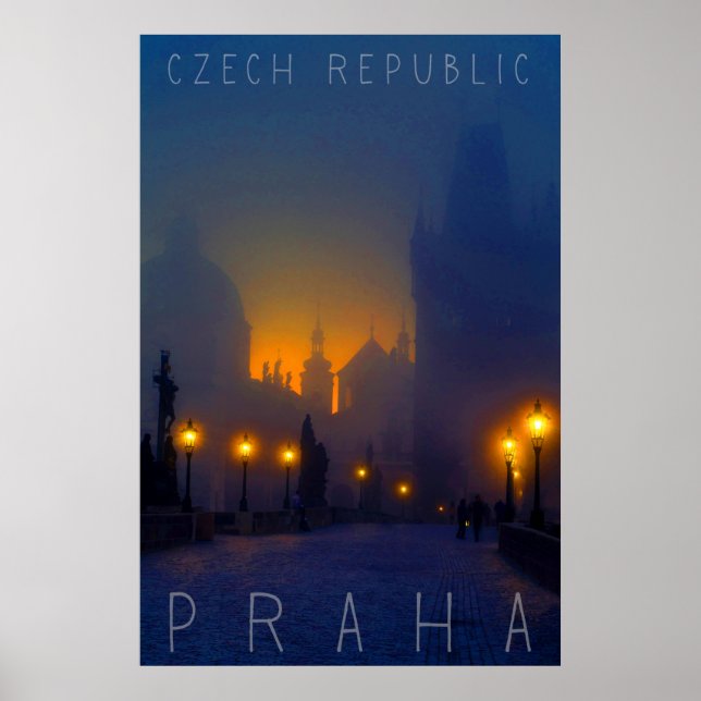 Prag by Night, Praha, Tschechische Republik Poster (Vorne)