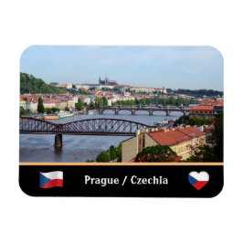 Prag, Castle & River Bridges / Tschechische Republ Magnet
