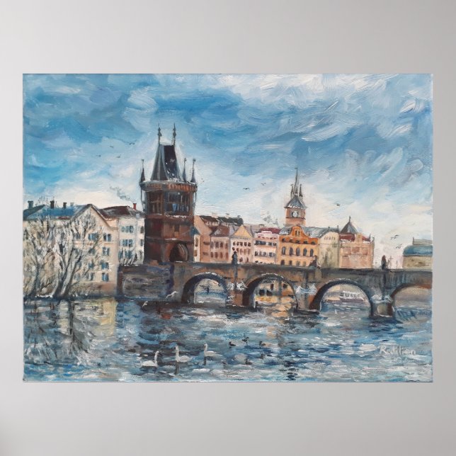 Prag - Charles-Brückenmalerei Poster (Vorne)