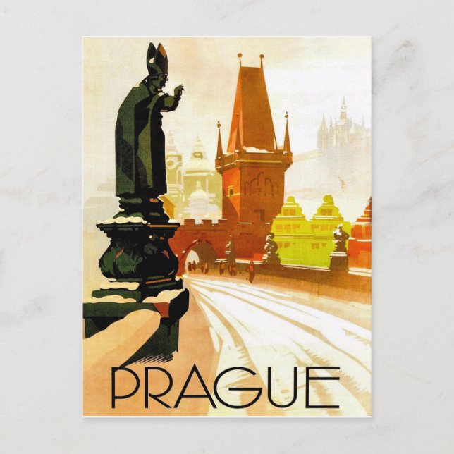 Prag, Denkmal des Papstes, Tschechische Republik Postkarte (Vorderseite)