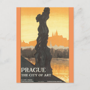 Prag, die Stadt der Kunst Vintage-Reiseposter Postkarte
