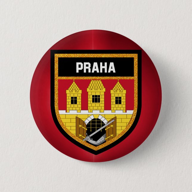 Prag-Flagge Button (Vorderseite)
