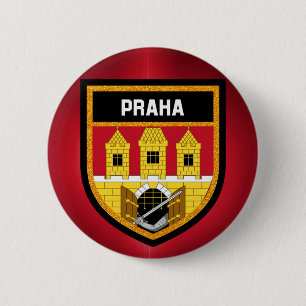 Prag-Flagge Button