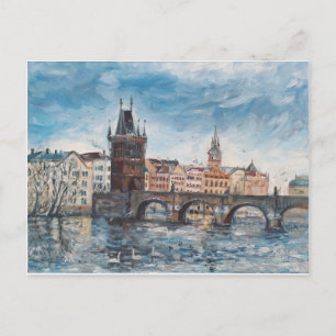 Prag - Gemälde von Charles Bridge Postkarte