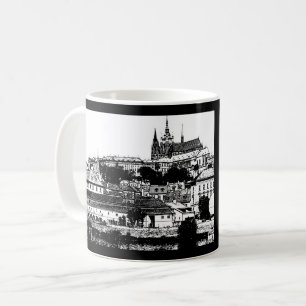 Prag, Historische Stadt, Burg & Flagge - Tschechie Kaffeetasse