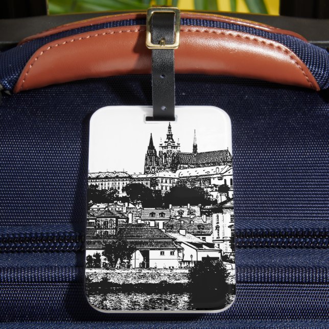 Prag, Historische Stadt, Burg - Tschechische Kunst Gepäckanhänger (Vorderseite Insitu 2)