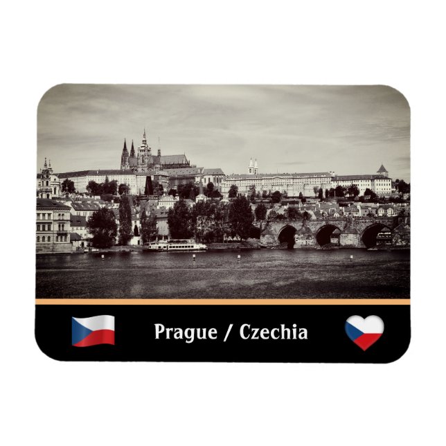 Prag, Hradcany & Charles Bridge / Tschechien Magnet (Horizontal)