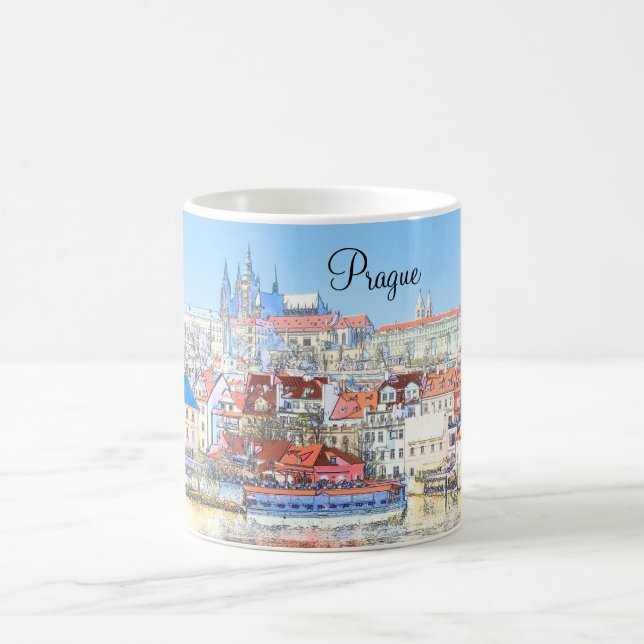 Prag in der Pastell-Tasse Tasse (Mittel)