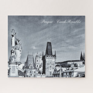 Prag, Karlsbrücke, Schloss - Tschechien (Vintag) Puzzle