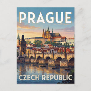 Prag Karlsbrücke Tschechien Reise Postkarte